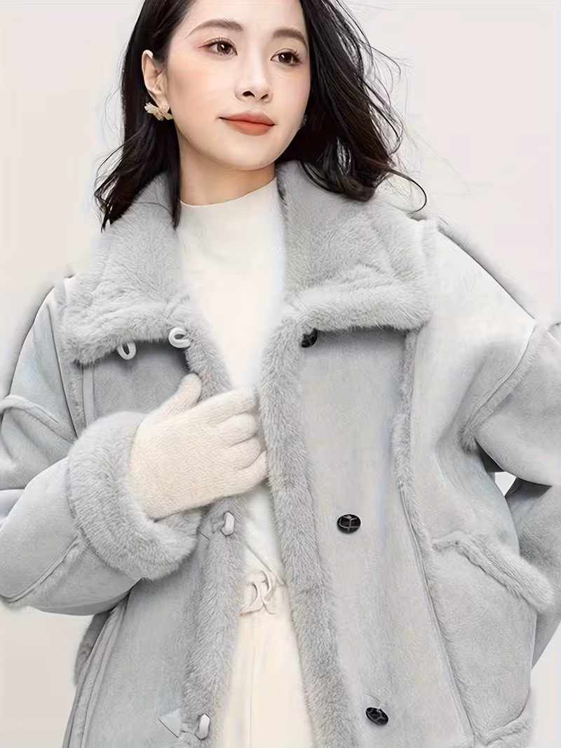 冬用 ワイドシルエット 立ち襟カジュアルアウター Aure7-10